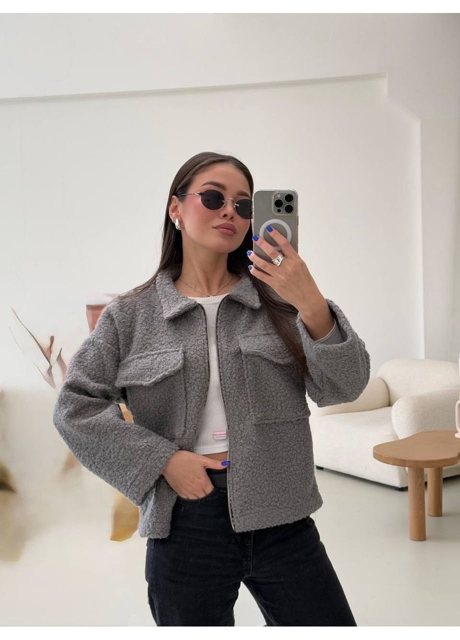 Бомбер женский в стиле Zara из букле на трикотажной основе (замеры в описании) GD/GL Модний простір на молнии (366883373)