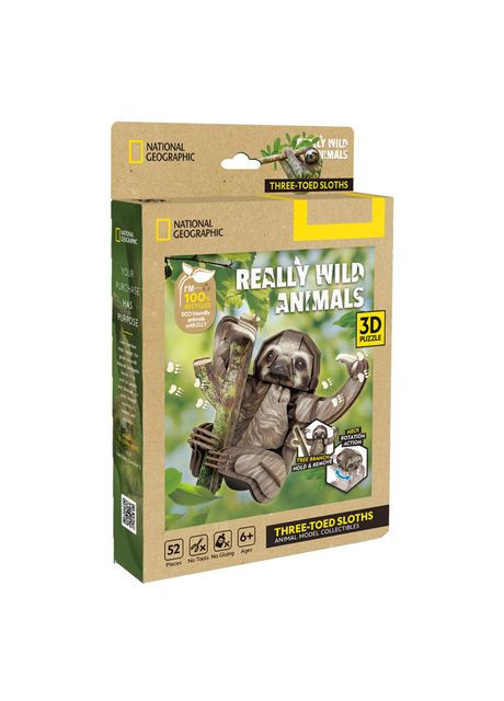 Cubic Fun трехмерная головоломка-конструктор серии Дикие животные "Ленивец" (DS1175h) CubicFun (368029383)