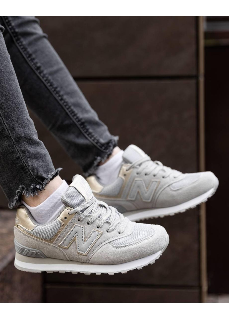 КРОСІВКИ ЖІНОЧІ NEW BALANCE 574 GREY GOLD V3 НЬЮ БЕЛАНС 574 No Brand сірі демісезони (369393416)