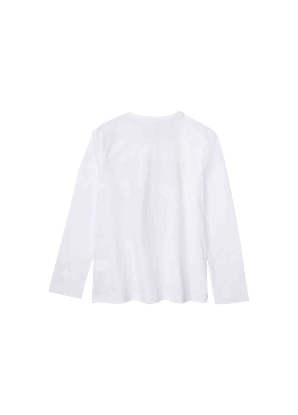 Белая всесезон пижама для девочки лонгслив + брюки Pepperts