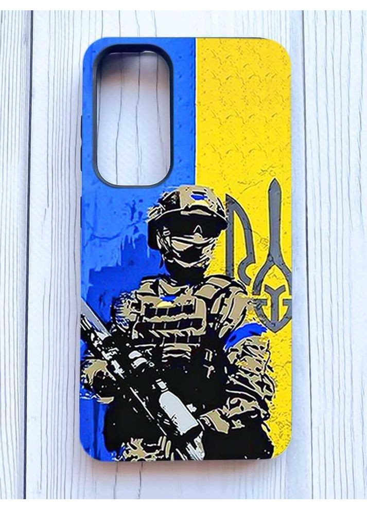 Матовый чехол с черными боками на Samsung Galaxy S24 Солдат (принт 350) Creative (355398060)