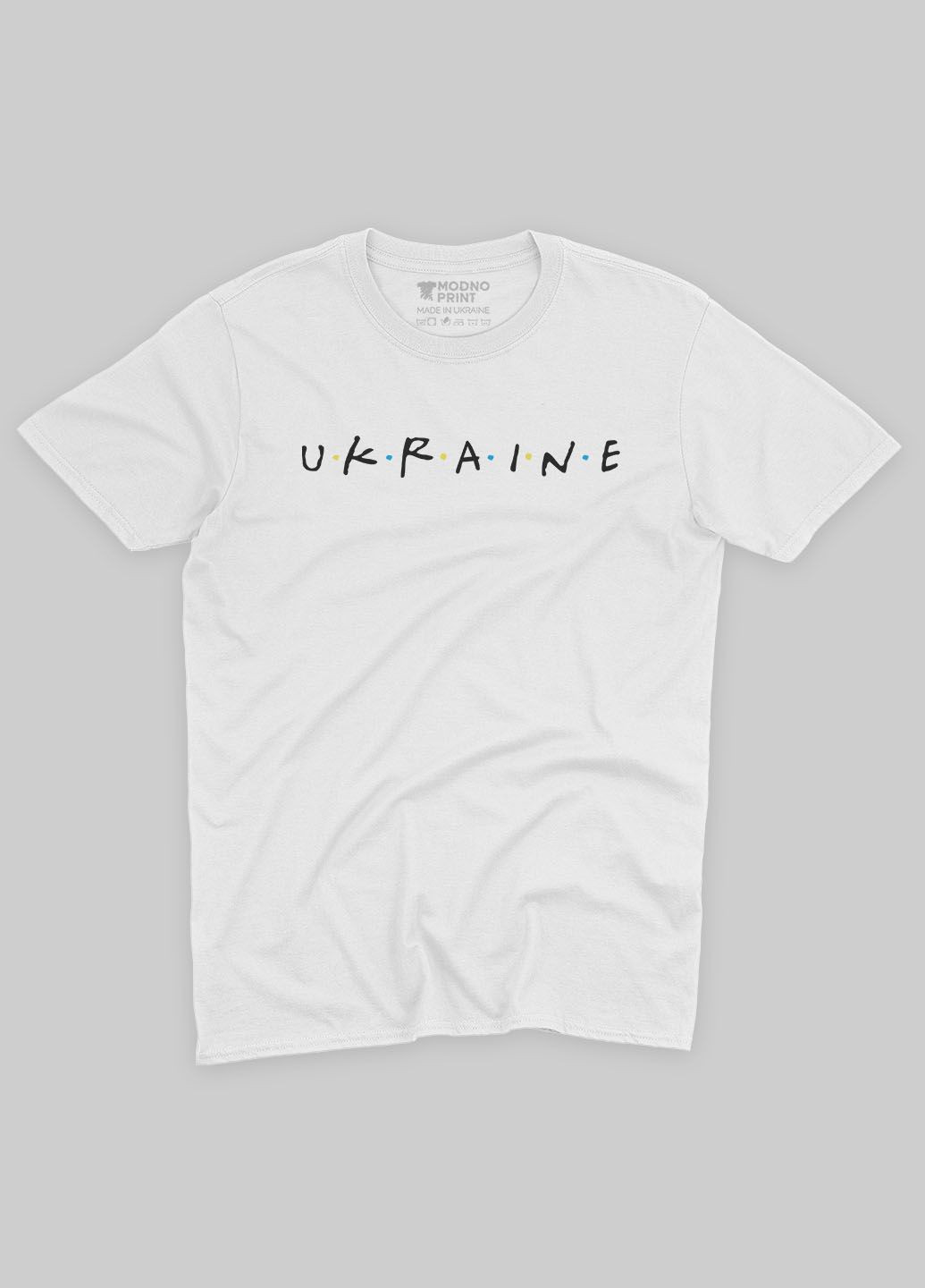 Белая демисезонная футболка для мальчика с патриотическим принтом ukraine (ts001-4-whi-005-1-089-b) Modno