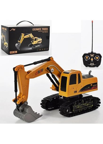 Детская стройтехника на радиоуправлении Экскаватор QH25-01D подвижные детали, световые эффекты Fun Game (370080631)
