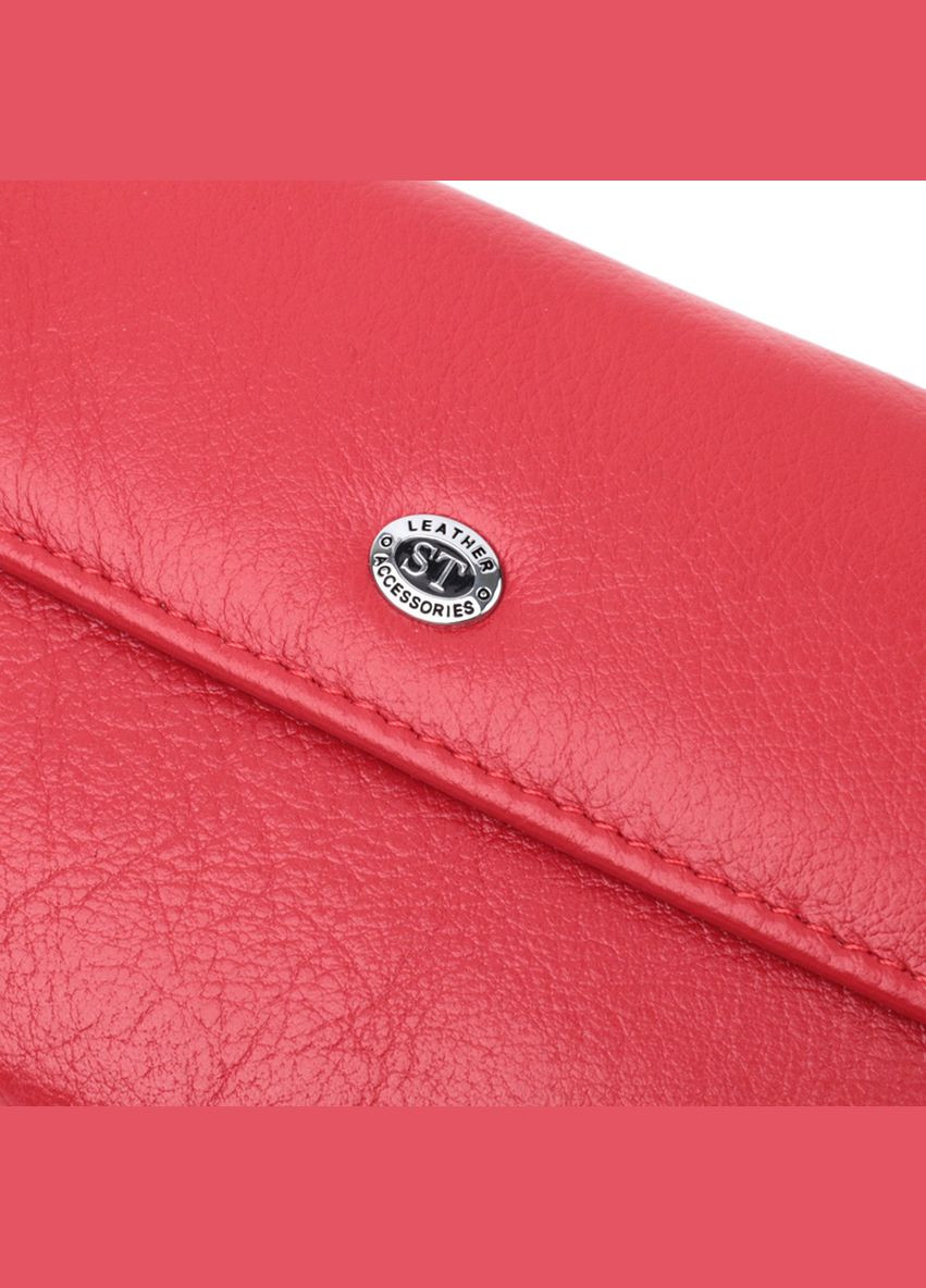 Портмоне для жінок з блоком для карт з натуральної шкіри 22699 Червоний st leather (329146517)