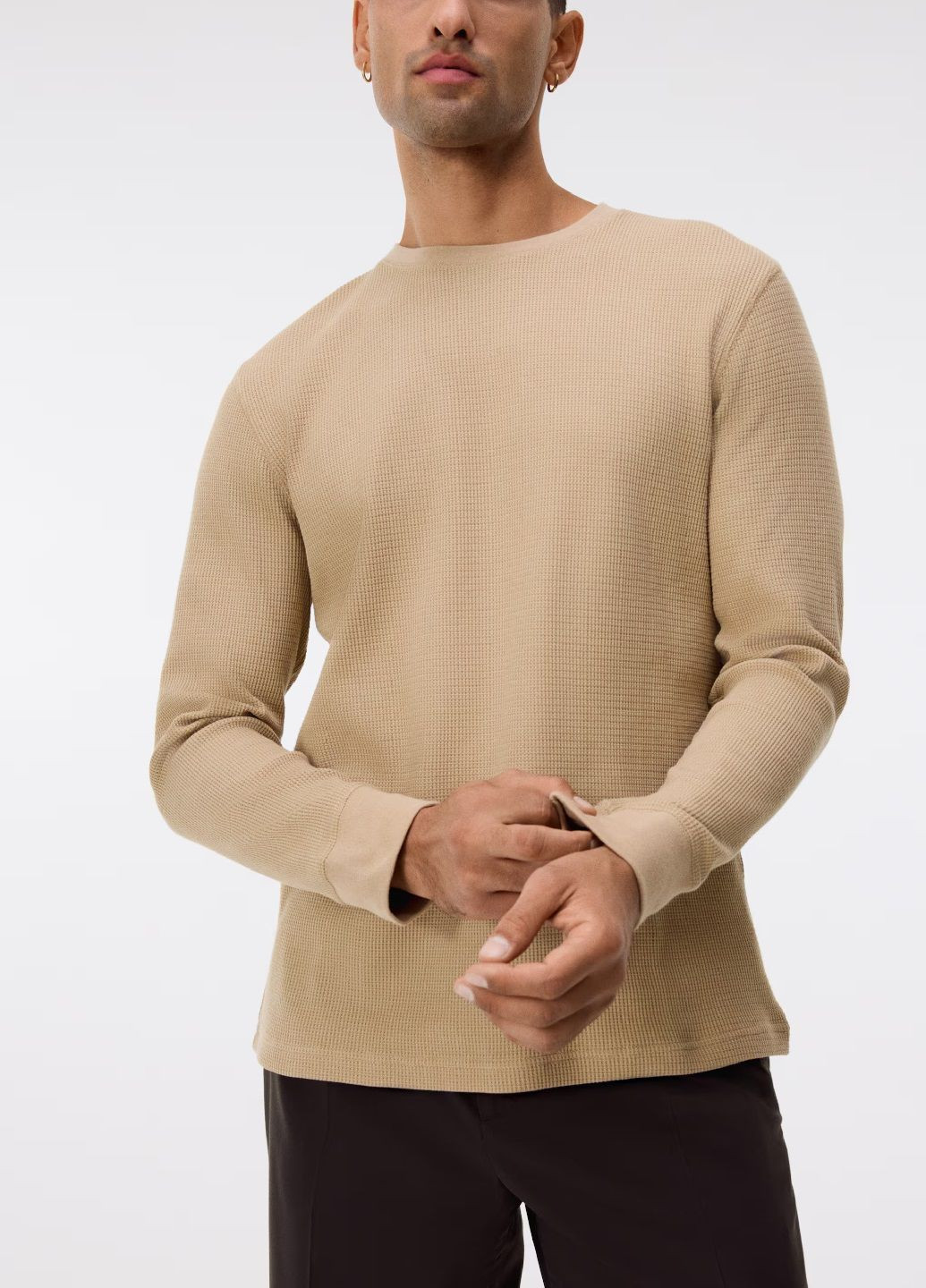 Бежевый демисезонный лонгслив H&M однотонный