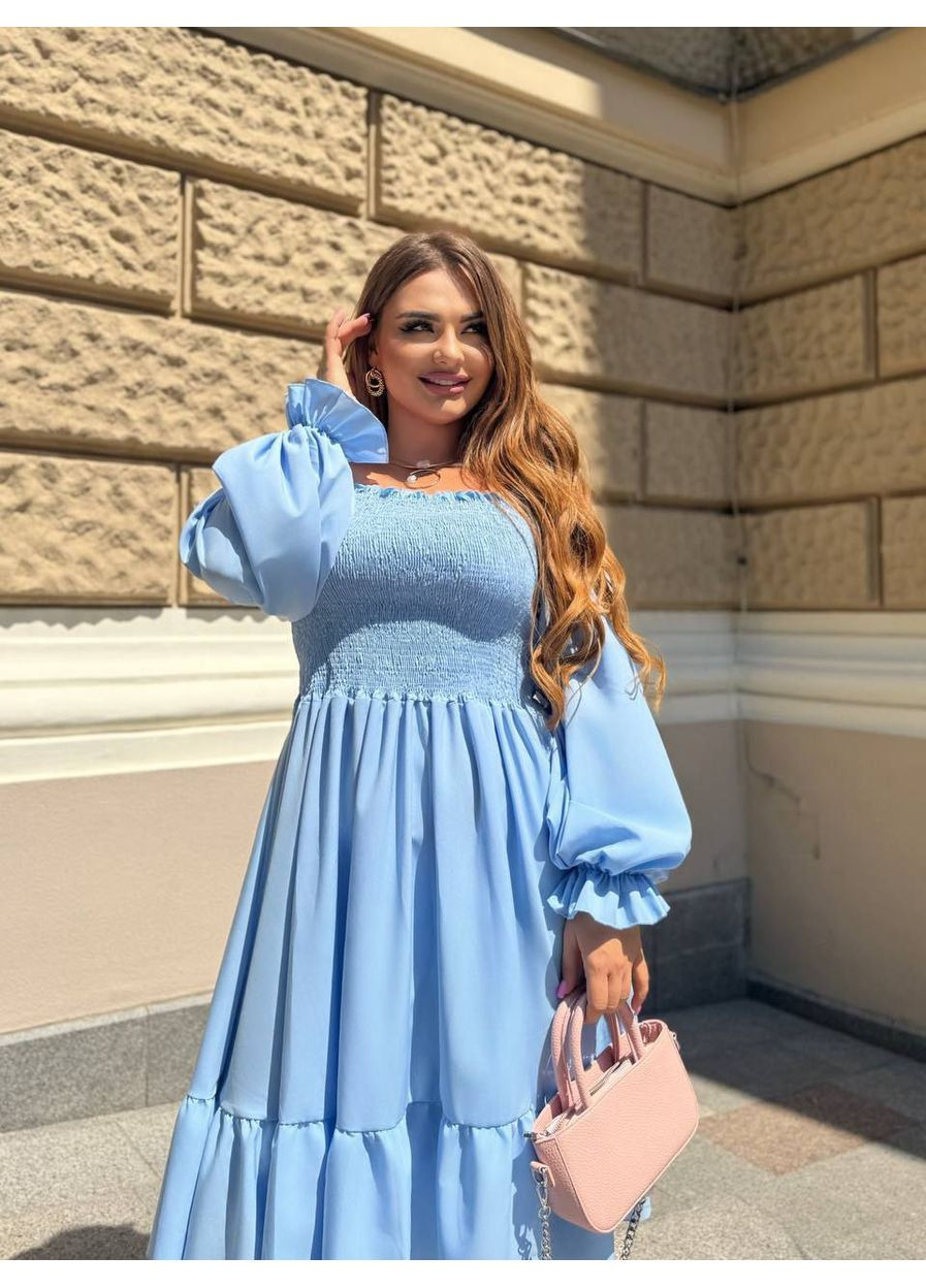 Голубое праздничный платье нарядное женское LeVi