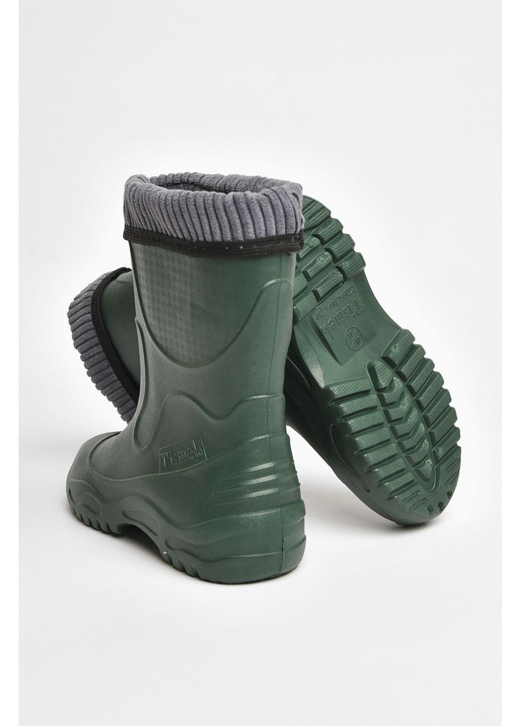 Осенние сапоги пена детские для подростка цвета хаки со сьемным носком Let's Shop