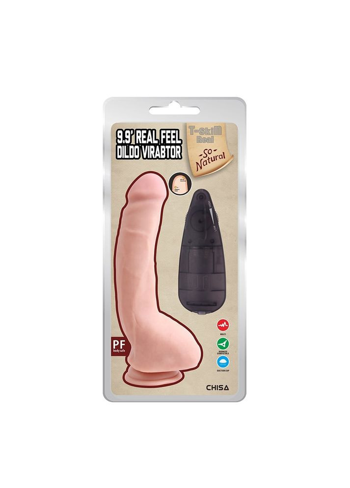 Вибратор большого размера на присоске T-skin ReaL с пультом, телесный Chisa (332052905)