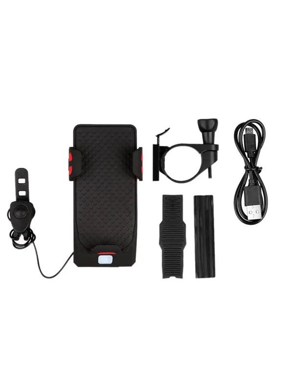 Тримач телефону велосипедний + ліхтар з функцією Power bank фара з дзвінком No Brand (305589654)