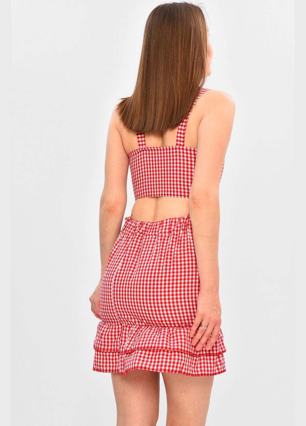 Костюм жіночий червоного кольору з принтом Let's Shop (335206766)