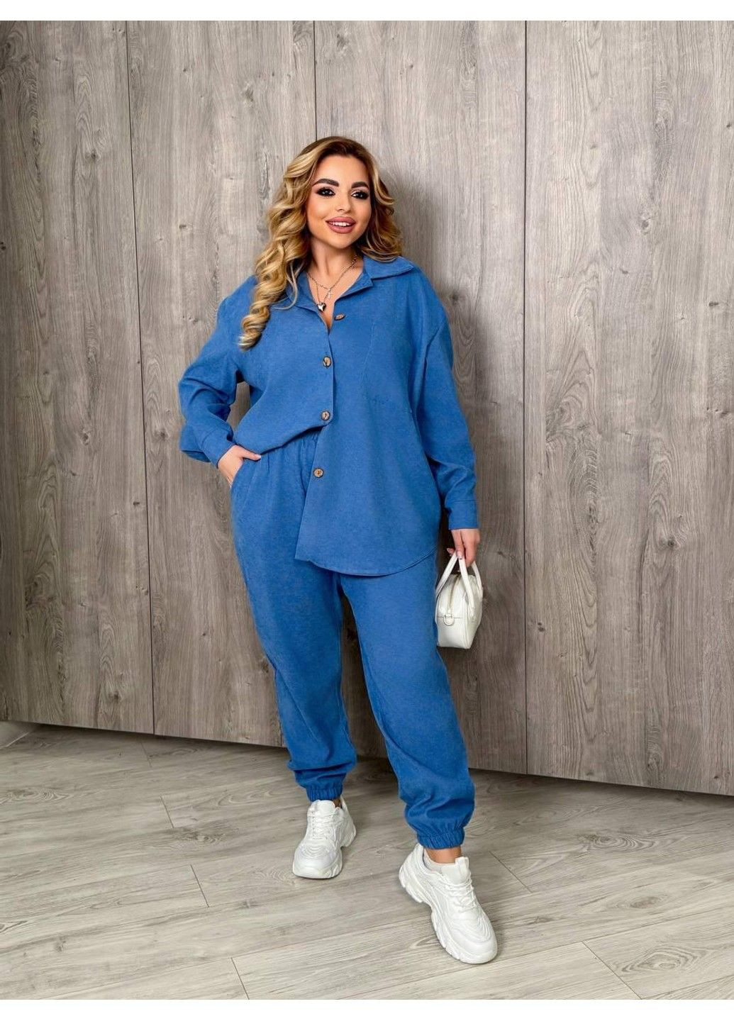 Вельветовий костюм з брюками, мод БРК- 241, джинс, розмір 60-62 No Brand (355469738)