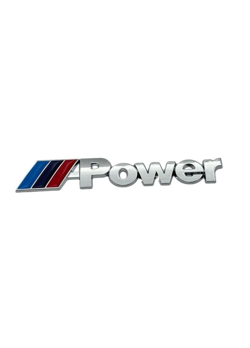 Емблема напис Power хром+синій 138х23мм метал (на скотчі) BMW (369611991)