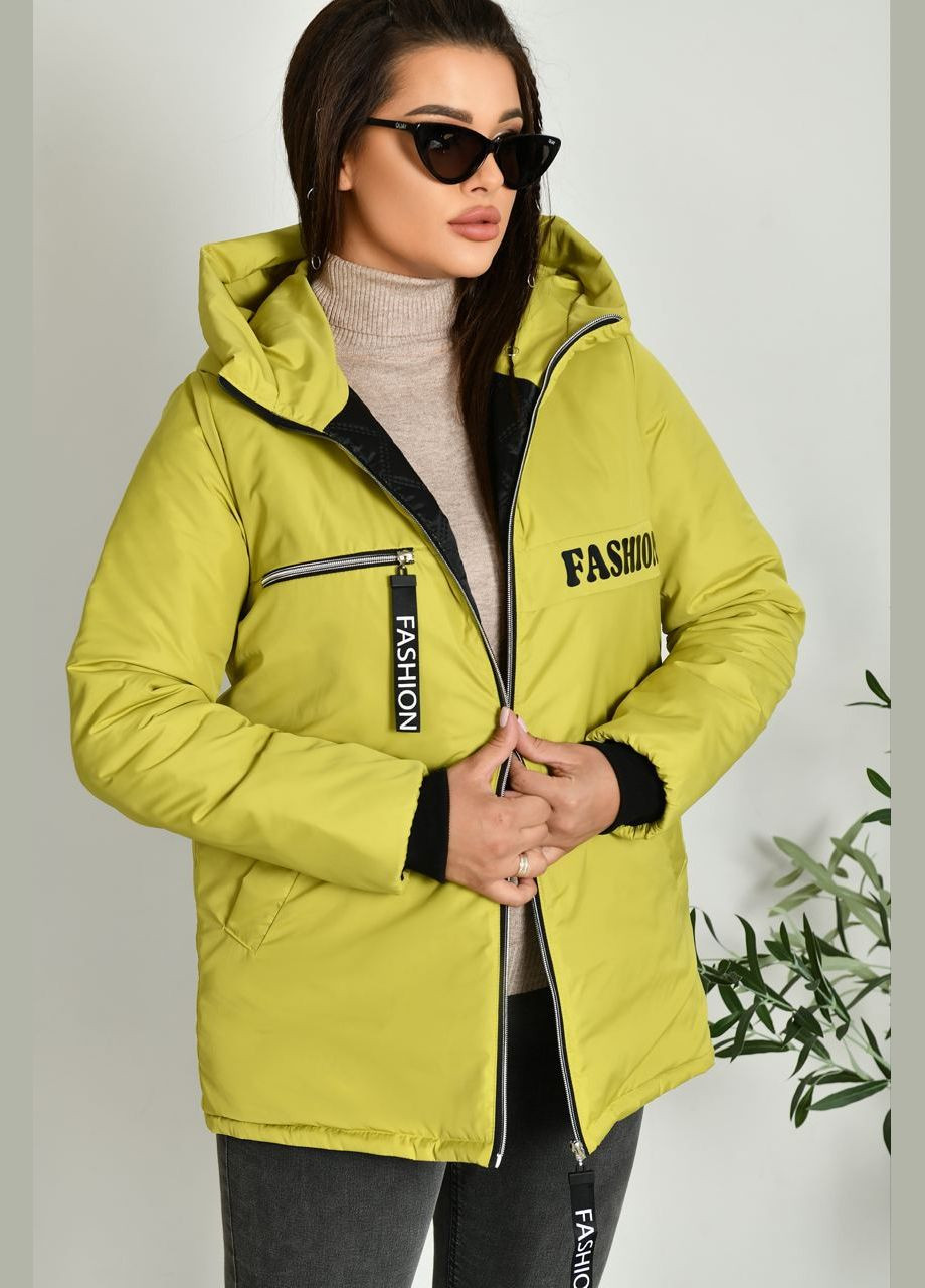 Жовта женская короткая куртка цвет лайм р.48/50 449637 New Trend