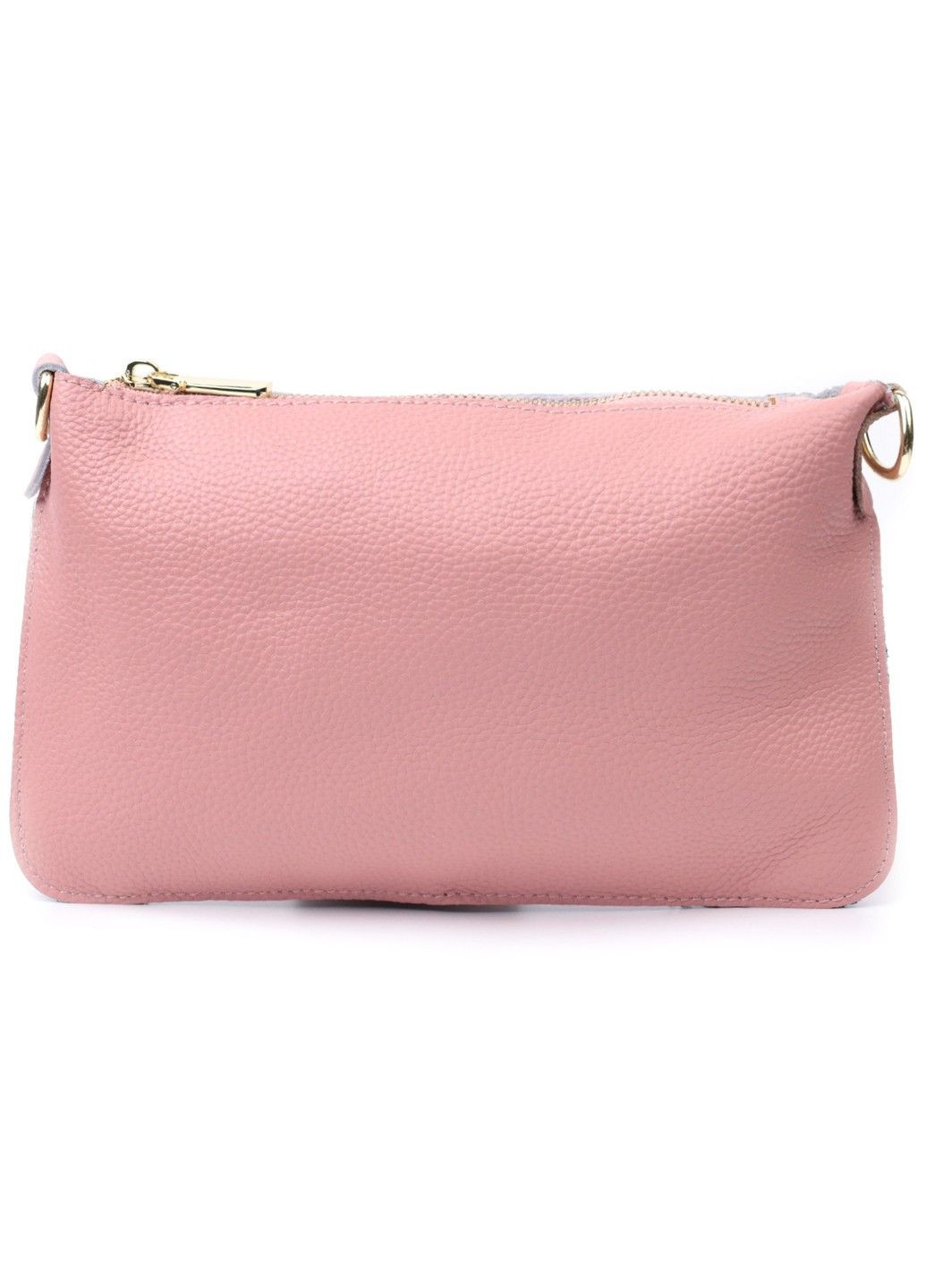 Красива жіноча сумка-клатч з двома ременями з натуральної шкіри 22644 Рожева Vintage (297957419)