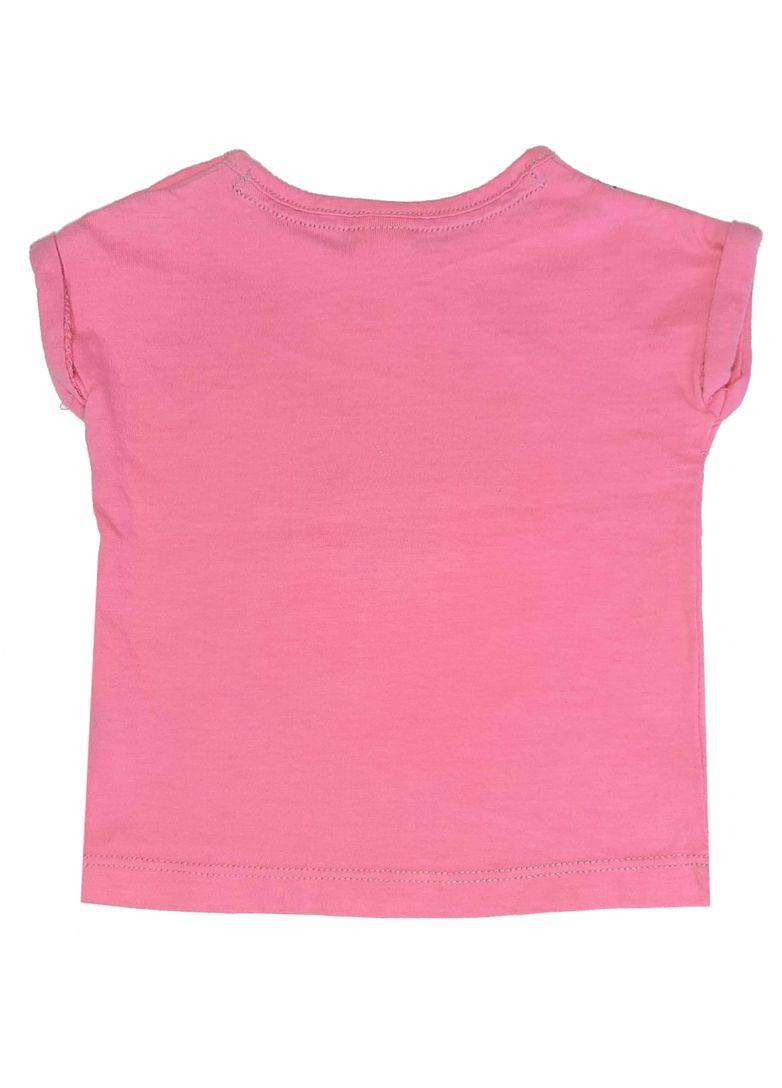 Розовая демисезонная футболка хлопковая з принтом для девочки bdo44328 Disney
