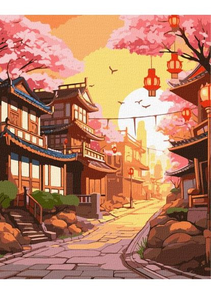 Картина по номерам - Японская улочка ©art_selena_ru 40х50 см IDEYKA (362102874)
