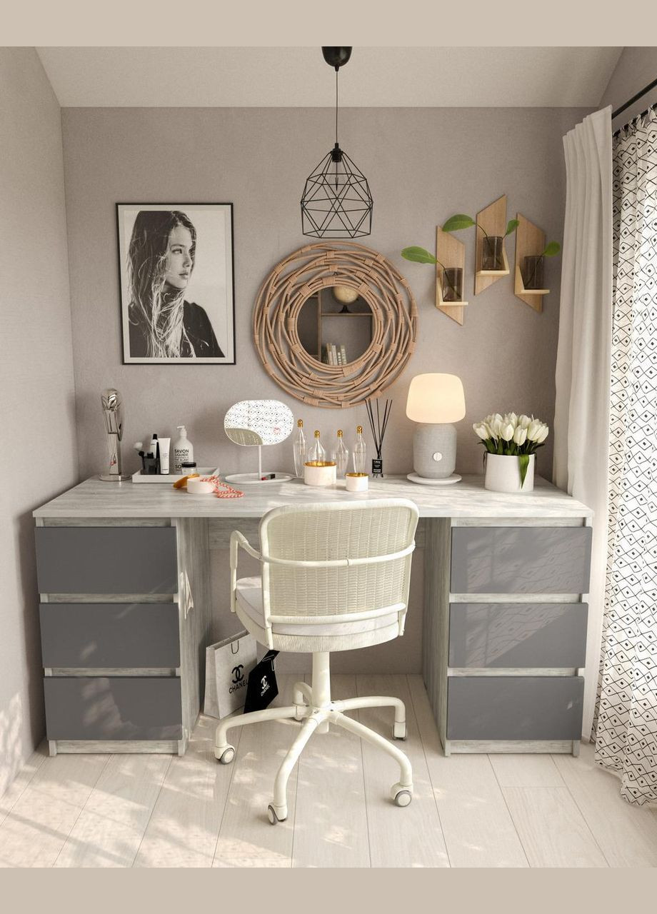 Стол компьютерный с двумя тумбами, стол письменный T-228 MORELI (335423187)