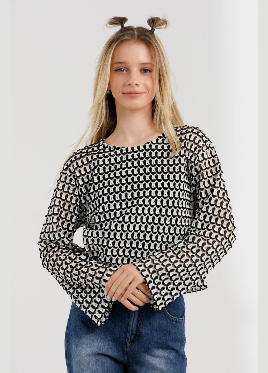 Черно-белый демисезонный повседневный лонгслив DMB