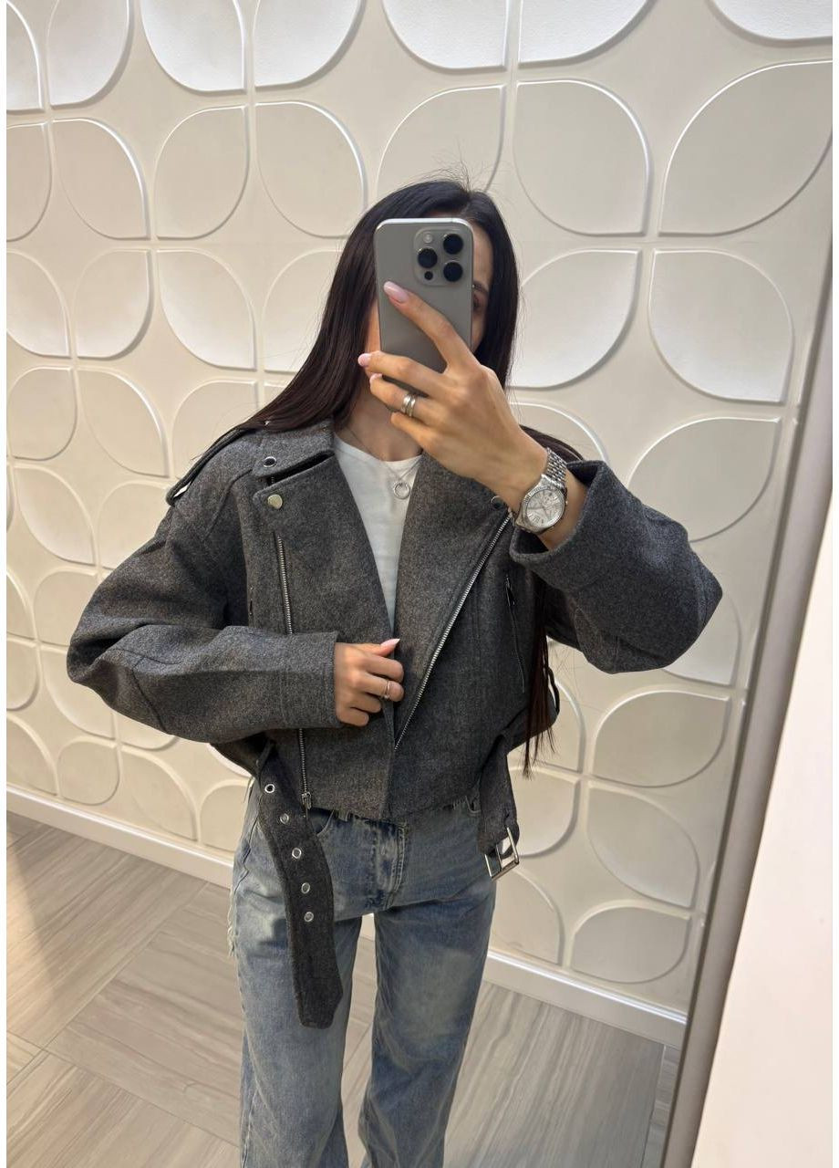 Сіра демісезонна жіноча косуха на підкладці косуха No Brand