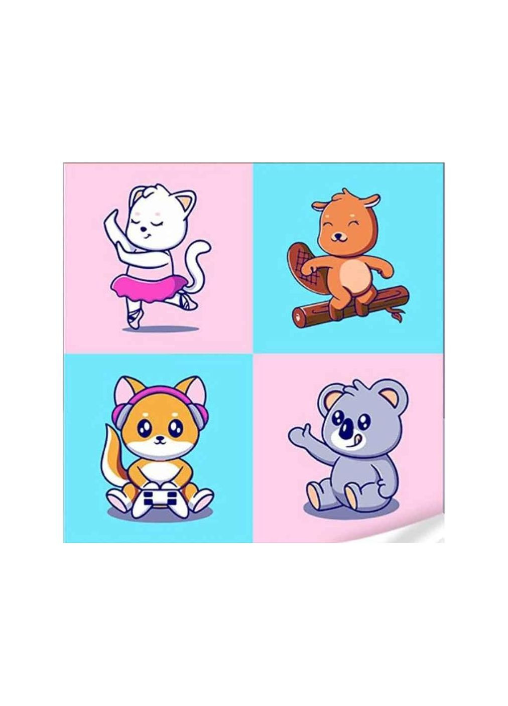 Набір для розпису по номерах Милі тваринки 30х30см ES-0885 ТМ Strateg (304642862)