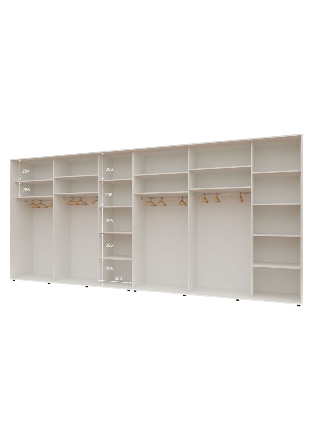 Шафа-купе шестидверна 480*60*210 см Білий 6 дверей Дзеркало Стандарт Комфорт Меблі (360471400)