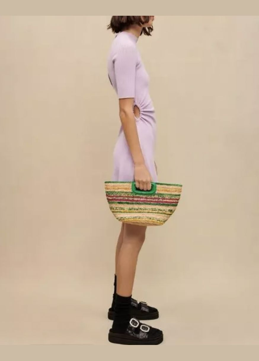 Сиреневое праздничный, коктейльное, спортивное, деловое, домашнее, пляжное, карнавальный, откровенный, повседневный, кэжуал, вечернее стильное трикотажное платье мини а-силуэт, платье-водолазка, силуэтная Maje