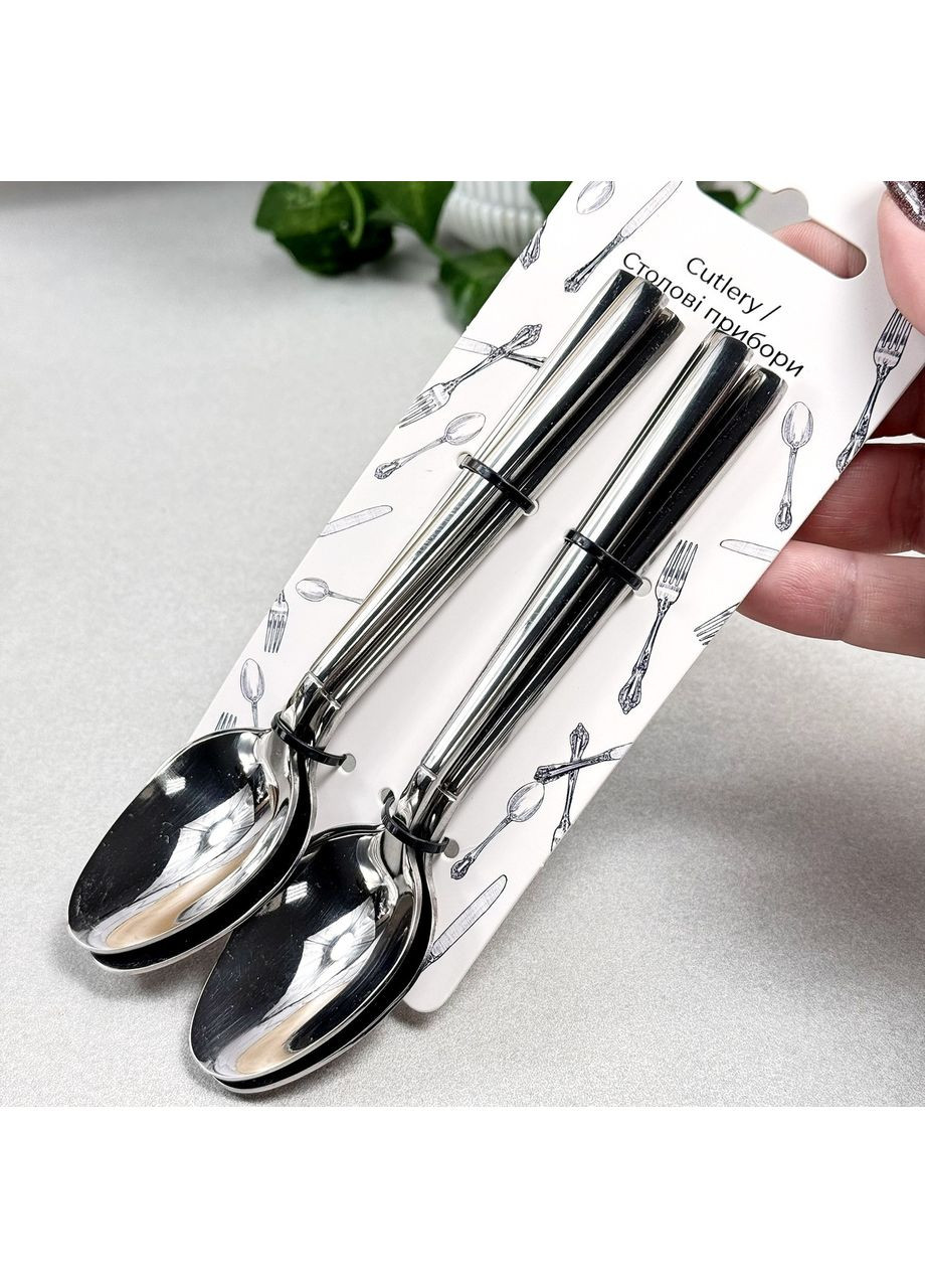 Набір чайних ложок нержавіюча сталь 15 см Silver 4875 Lazio GK (371683393)