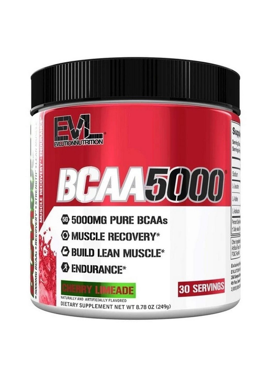 Аминокислота BCAA EVL BCAA 5000, 30 порций Вишневый лимонад (249 грамм) EVLution Nutrition (293417390)