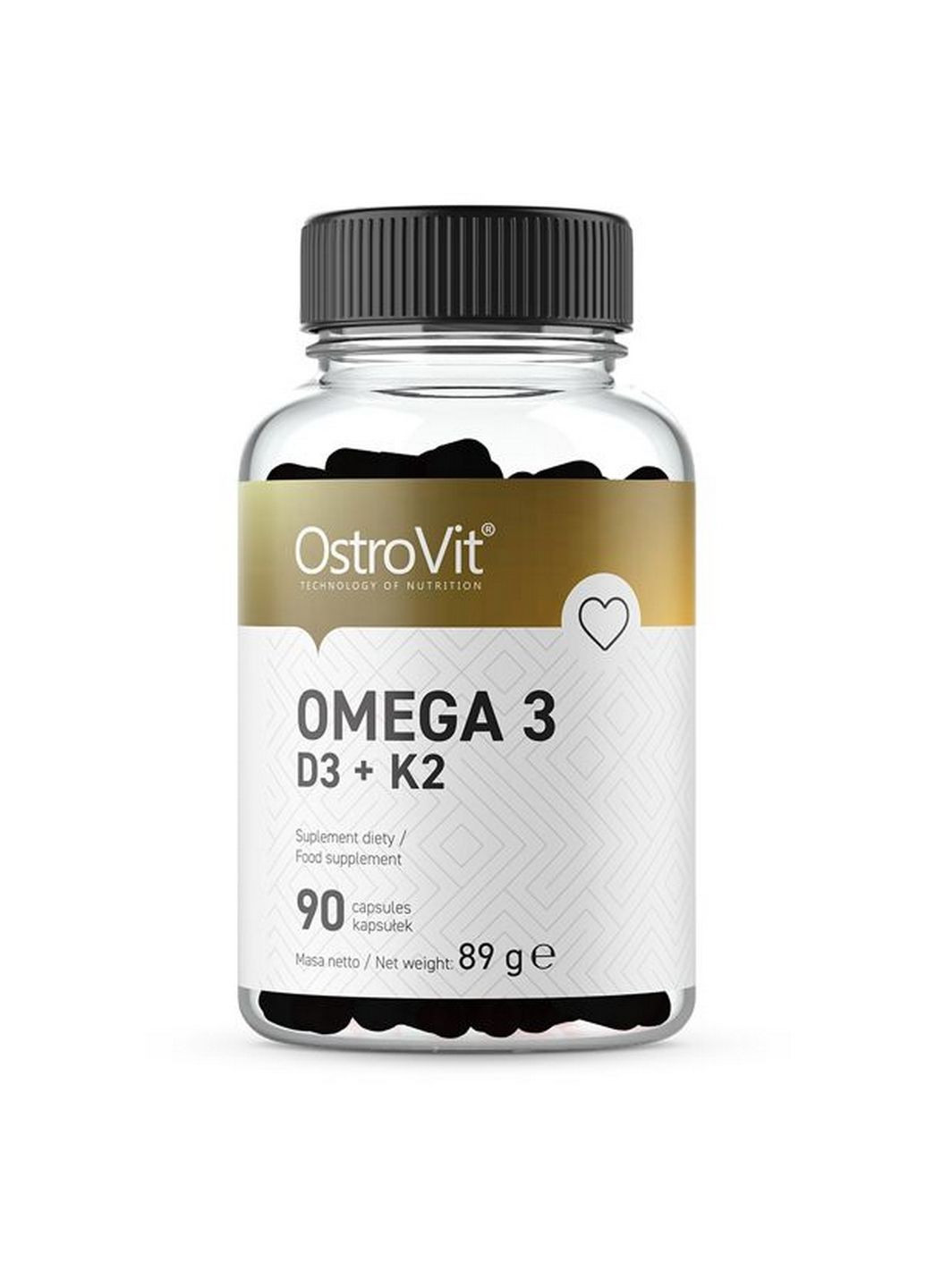 Жирные кислоты Omega 3 D3+K2, 90 капсул Ostrovit (293482199)