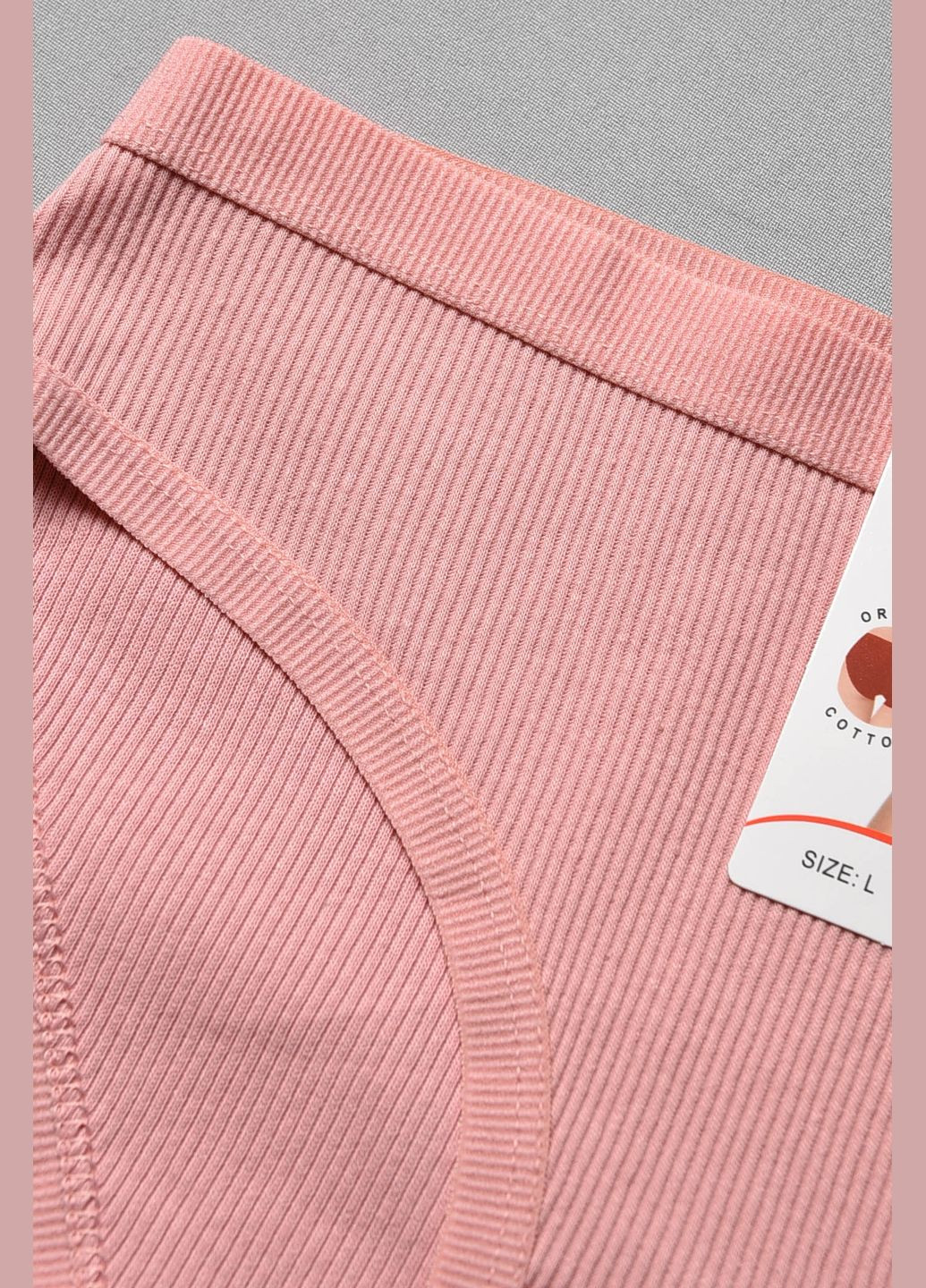 Труси жіночі в рубчик рожевого кольору Let's Shop (291984472)