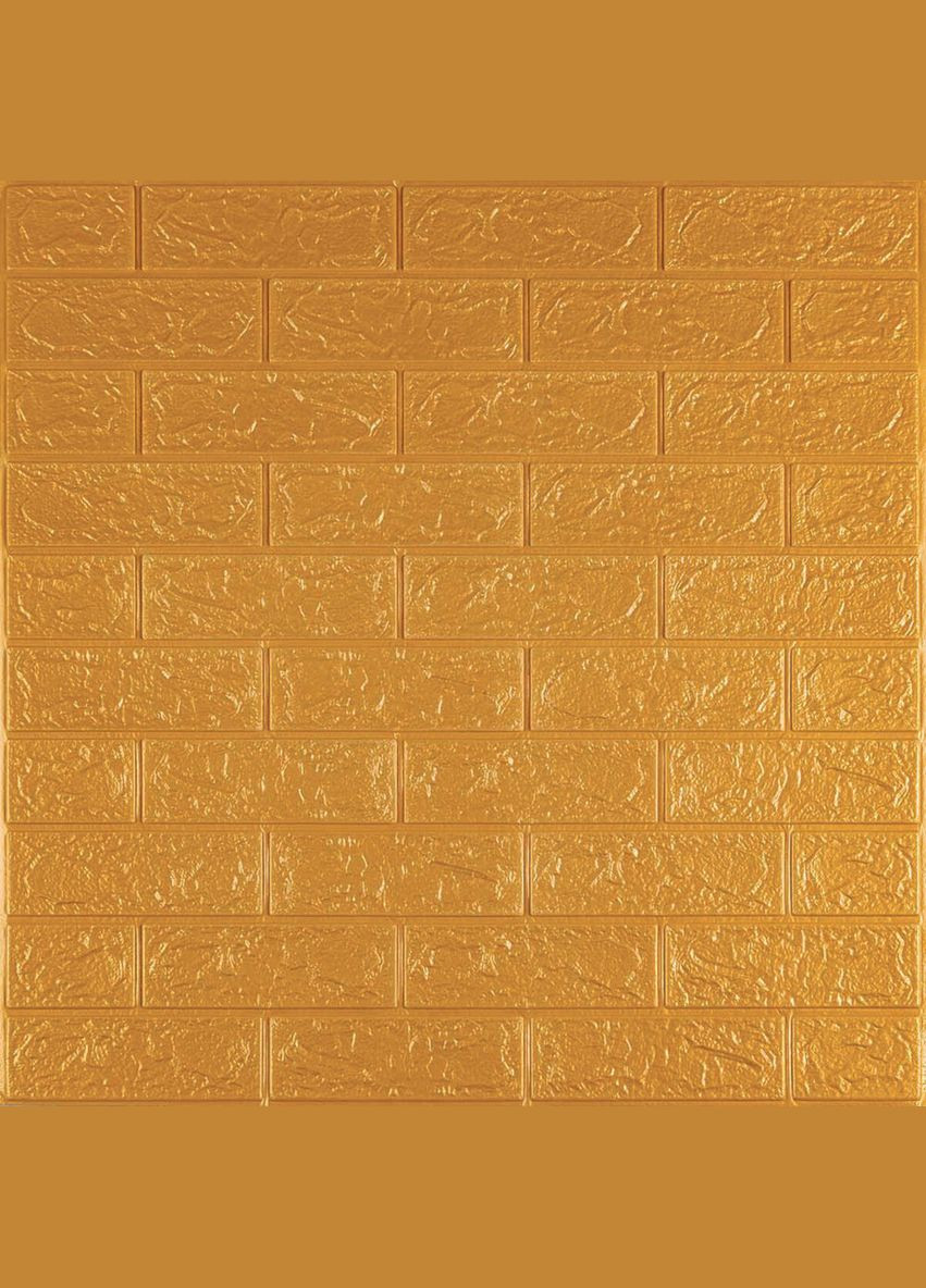 3D панель самоклеящийся кирпич Золотой 700х770х3мм (011-3) SW-00000676 Sticker Wall (316187391)