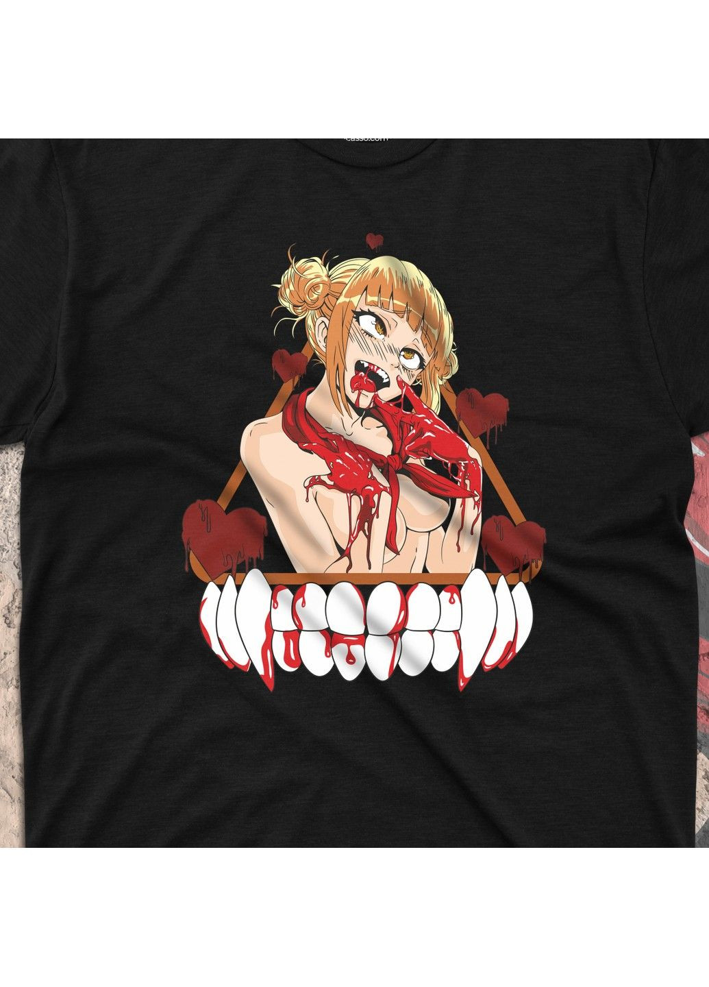 Черная футболка c принтом моя геройская академия - химико тога 2 No Brand