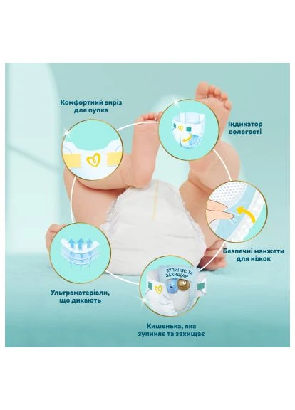 Подгузники Premium Care Размер 2 (4-8 кг) 68 шт (8001841104874) Pampers Premium Care Mini Размер 2 (4-8 кг), 68 шт (401756485)