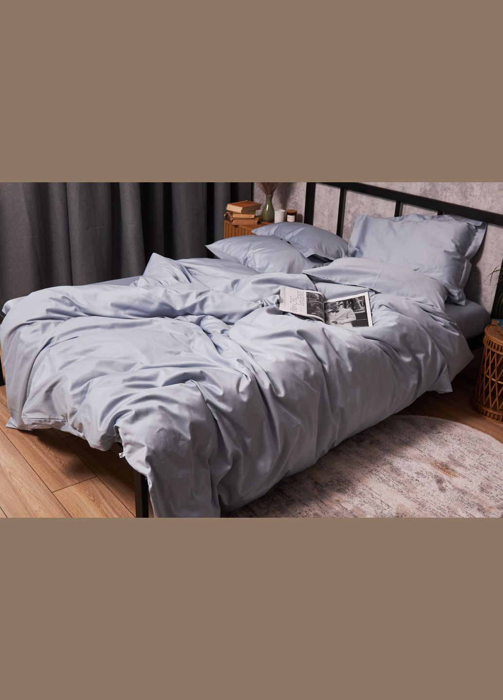 Комплект постільної білизни Satin Premium двоспальний 175х210 наволочки 2х70х70 (MS-820003857) Moon&Star Skyline (288044071)