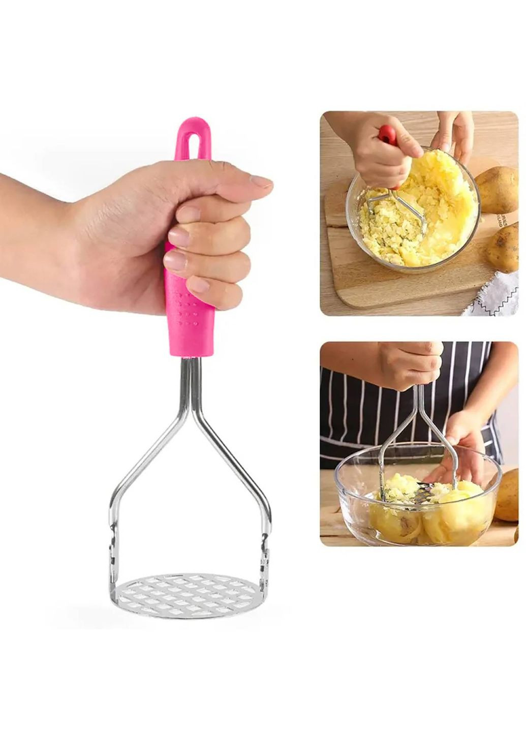 Товкачка картоплем'ялка для картоплі із пластиковою ручкою 22.5 см Kitchen Master (302507471)