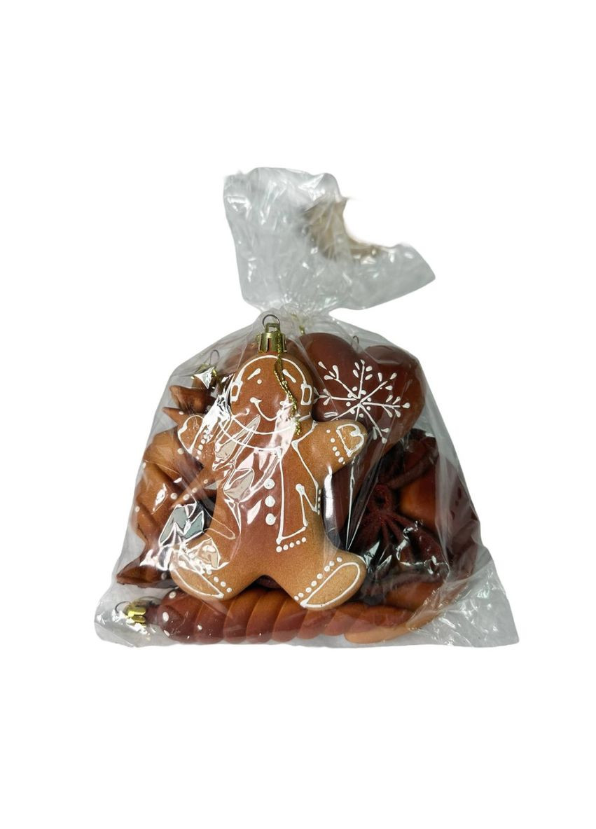 Набір іграшок на ялинку Печиво 19417 9 шт коричневий No Brand (369339086)