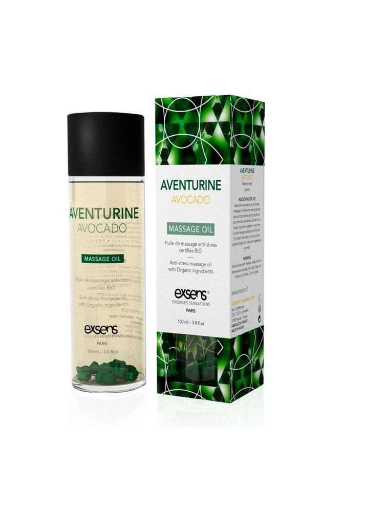 Масажна олія Aventurine Avocado (антистрес з авантюрином) 100мл, натуральна Exsens (367723402)