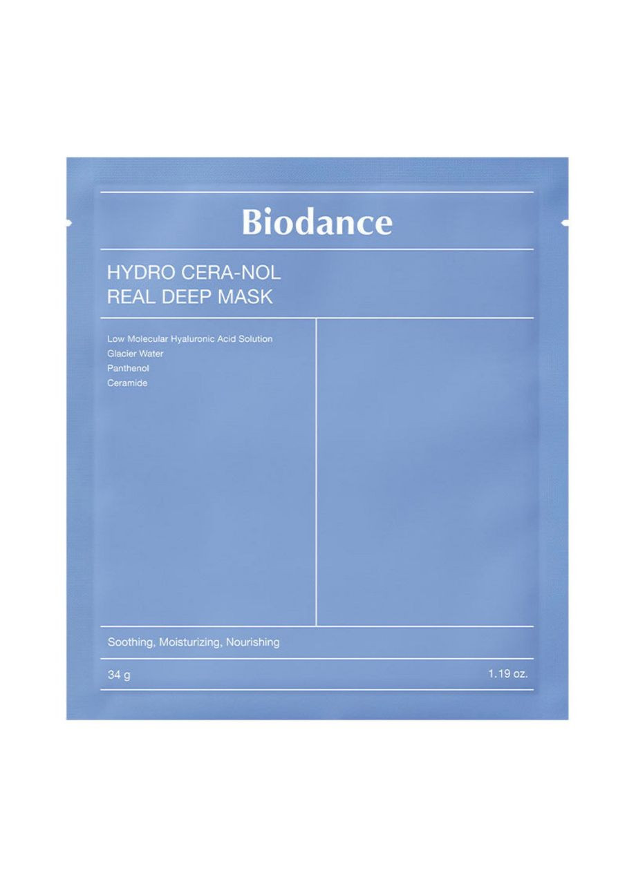 Відновлювальна нічна гідрогелева маска для обличчя Hydro Cera-Nol Real Deep Sheet Mask, 34g, 1 Biodance (308845276)