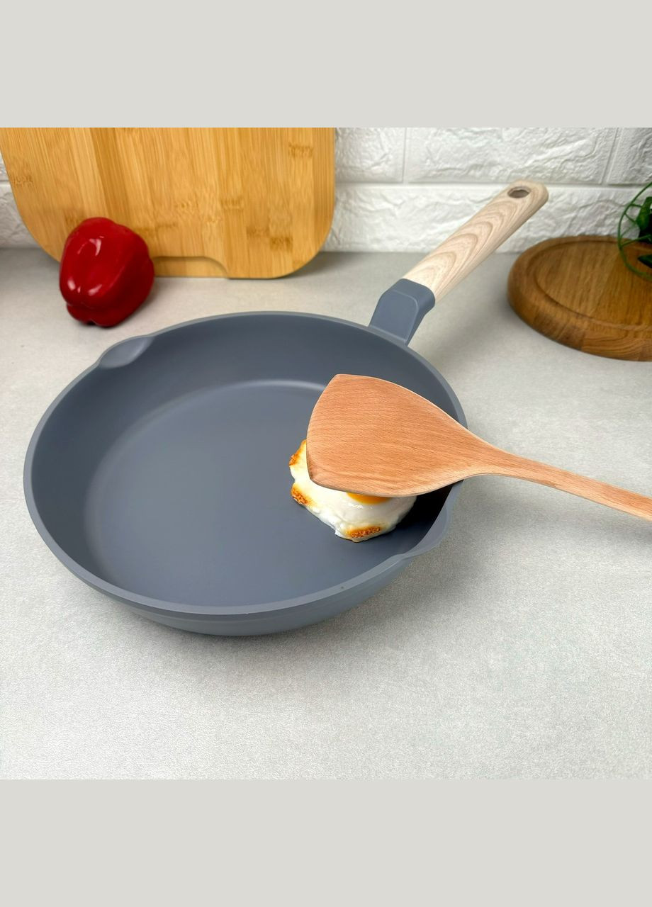 Сковорода для індукції 26 см з лопаткою Сірий Алюміній Pepper (303210823)