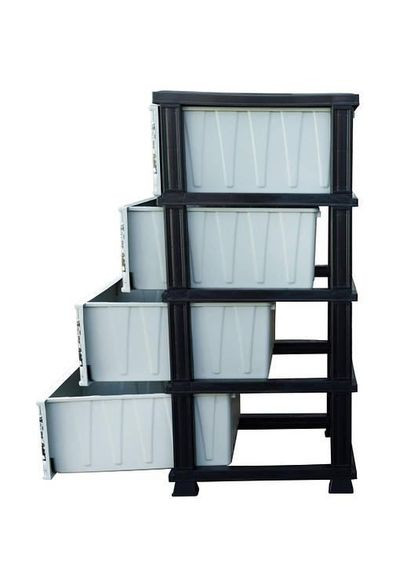 Комод пластик 375х455х900мм с рисунком Белый мрамор 4 ящика No Brand (362493546)