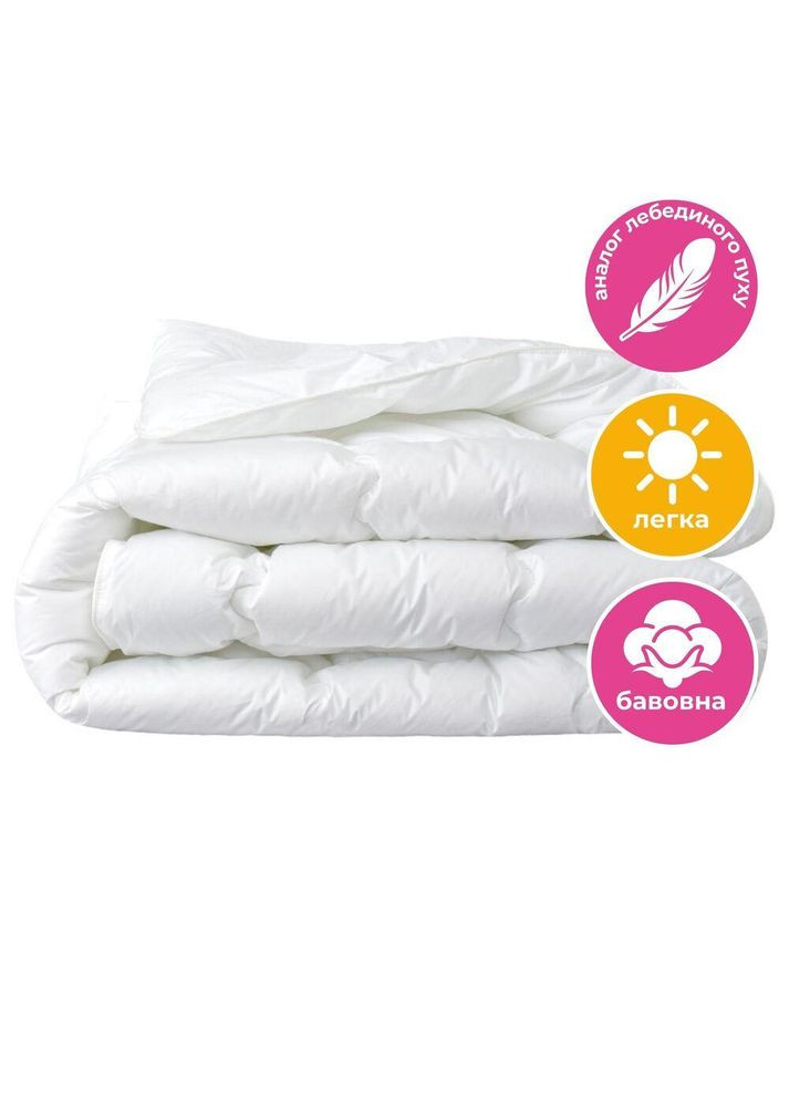 Одеяло летнее Super Soft Premium 175х210 см искусственный пух хлопок перкаль антиаллергенное для лета IDEIA (362587142)