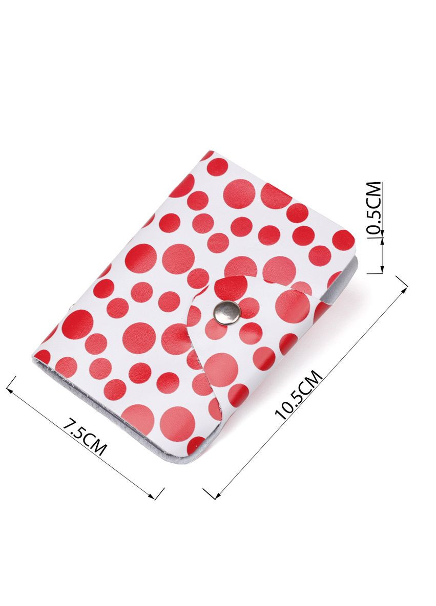 Визитница кожаная вертикальная красный горошек 19081 Белая Shvigel (329146365)