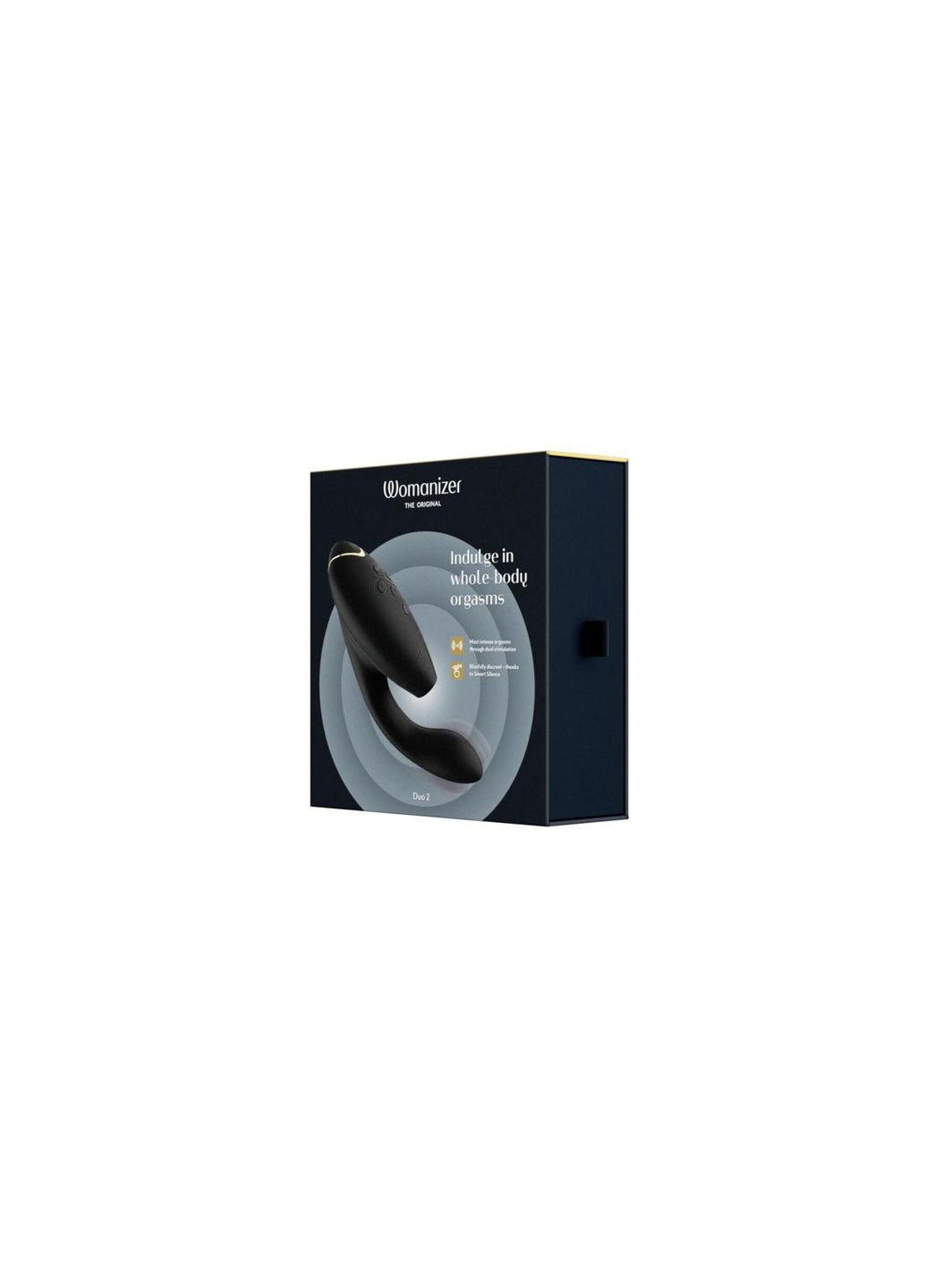 Подвійний вакуумний кліторальний стимулятор з вібрацією Duo 2 - Black, незалежні мотори Womanizer (303893441)