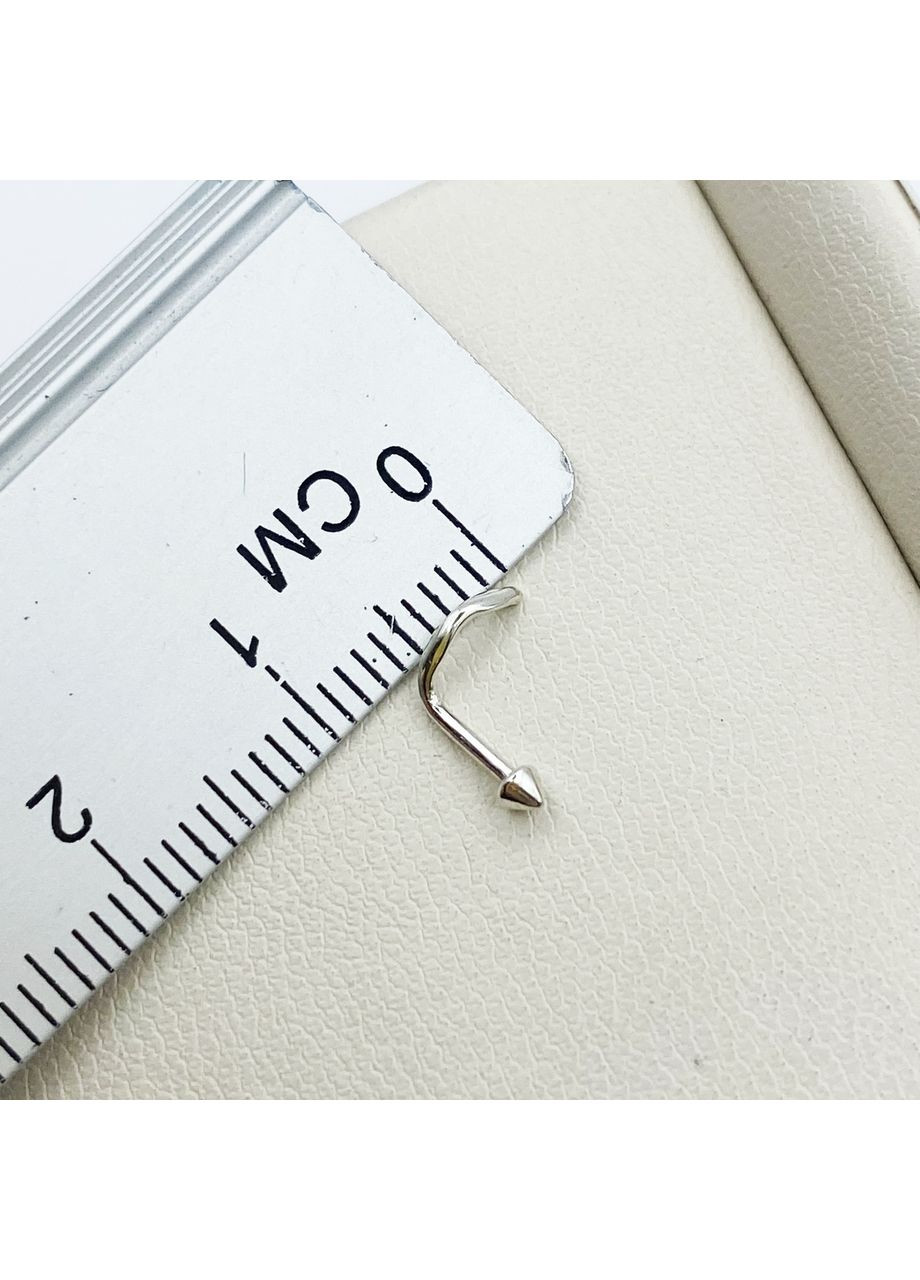 Пірсинг у ніс срібний 0,09 г No Brand (369737733)