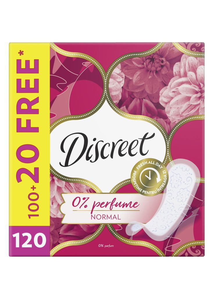 Щоденні прокладки Normal Без запаху 120 шт. (8700216234269) Discreet (315346570)