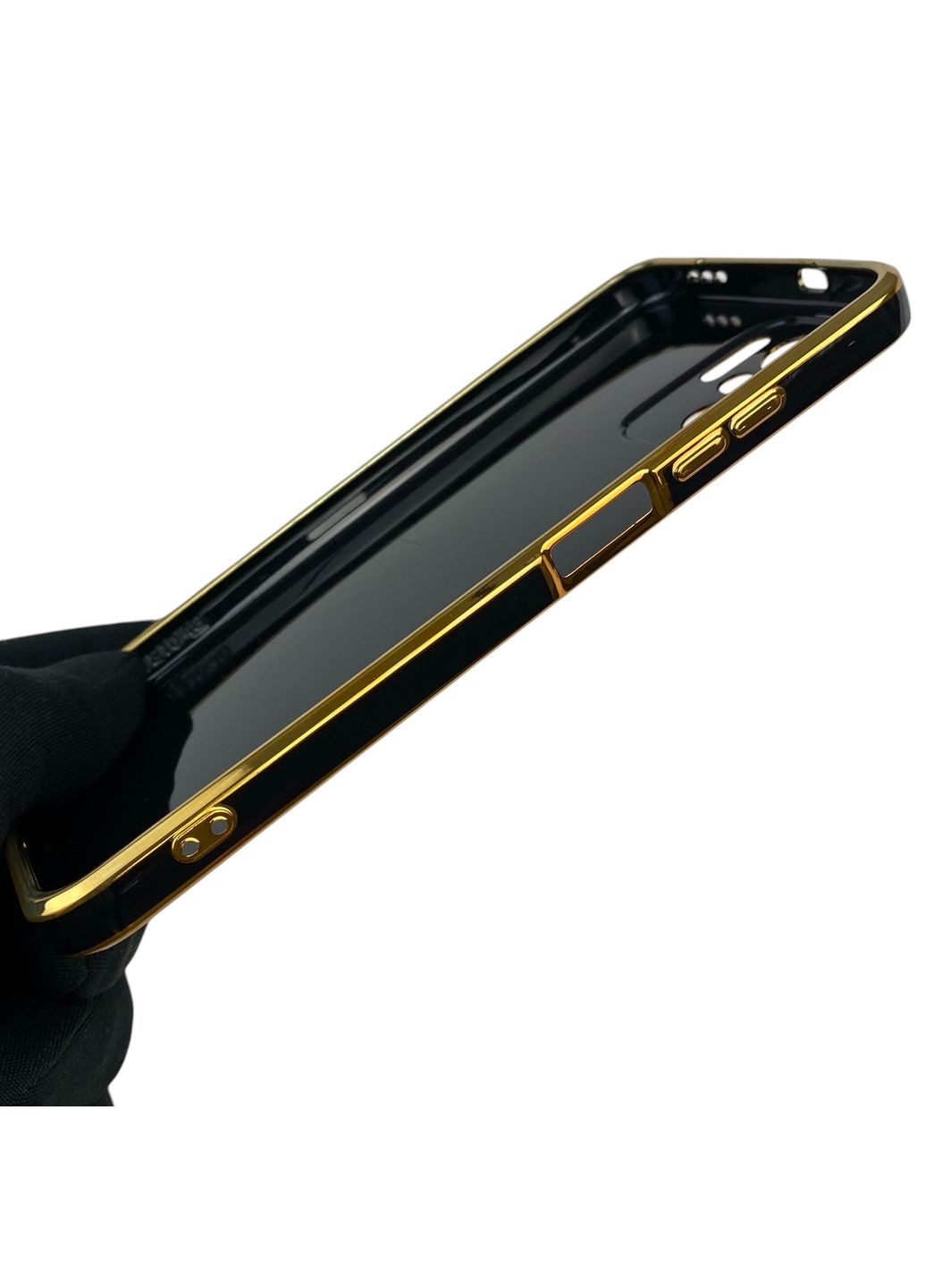 Чохол для Redmi Note 10S з кільцем-підставкою із золотою окантовкою на сяомі редмі нот 10с чорний gs1 Xiaomi (366231547)