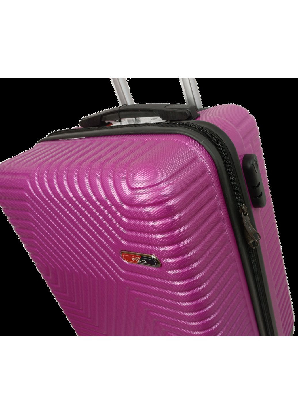 Маленька валіза на колесах з АБС-пластику 45L Polo темно-рожева No Brand (361157141)