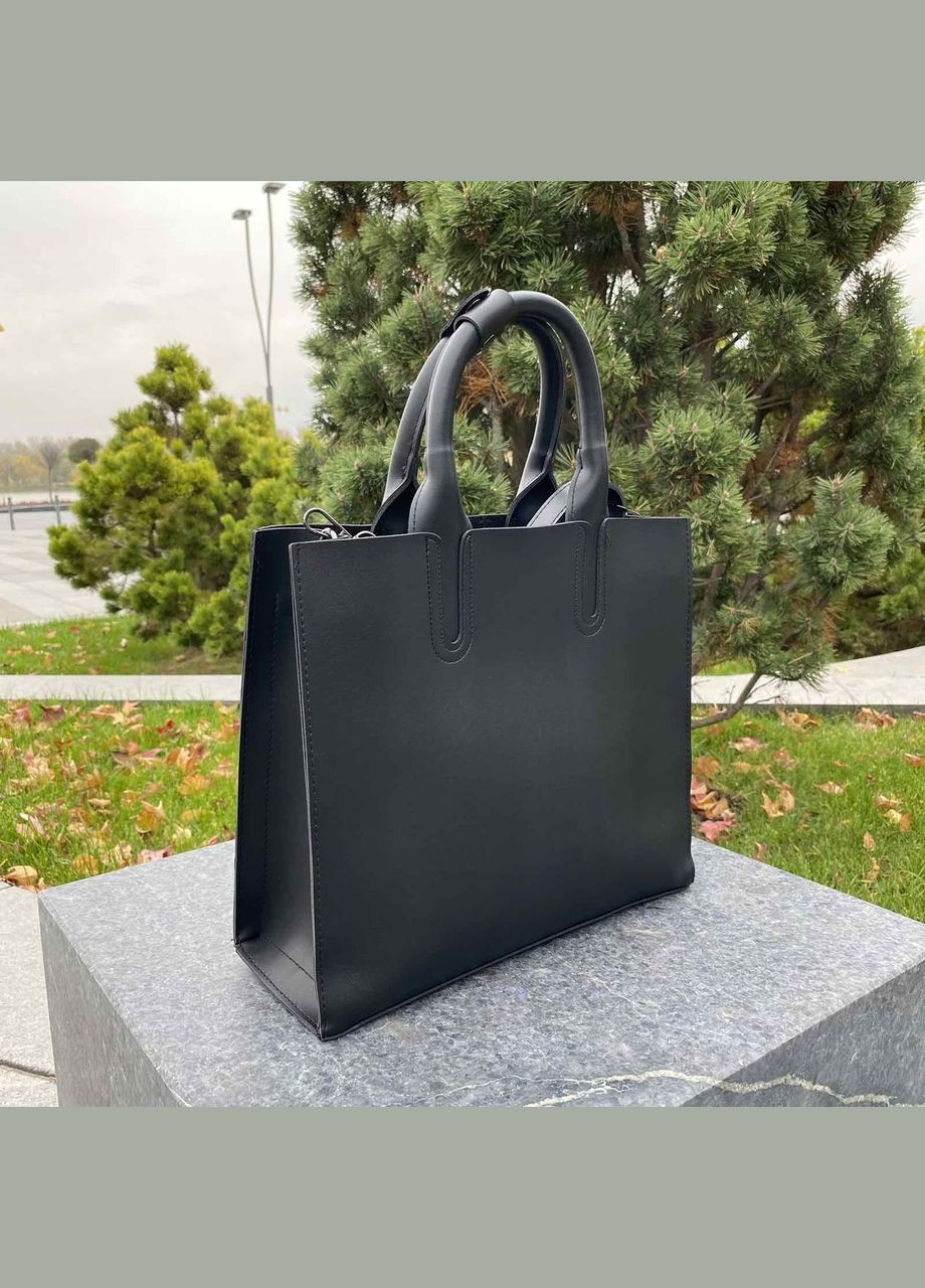 Жіноча міська сумка велика на плече з екошкіри чорна (sku_759Л) No Brand (330576025)