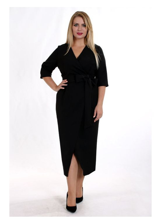 Черное коктейльное платье женское чёрное вечернее mkeng2142-1 Modna KAZKA