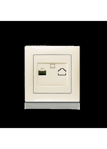 Розетка компьютерная одинарная Erste electric крем 9202-61,С Triumph (334846235)